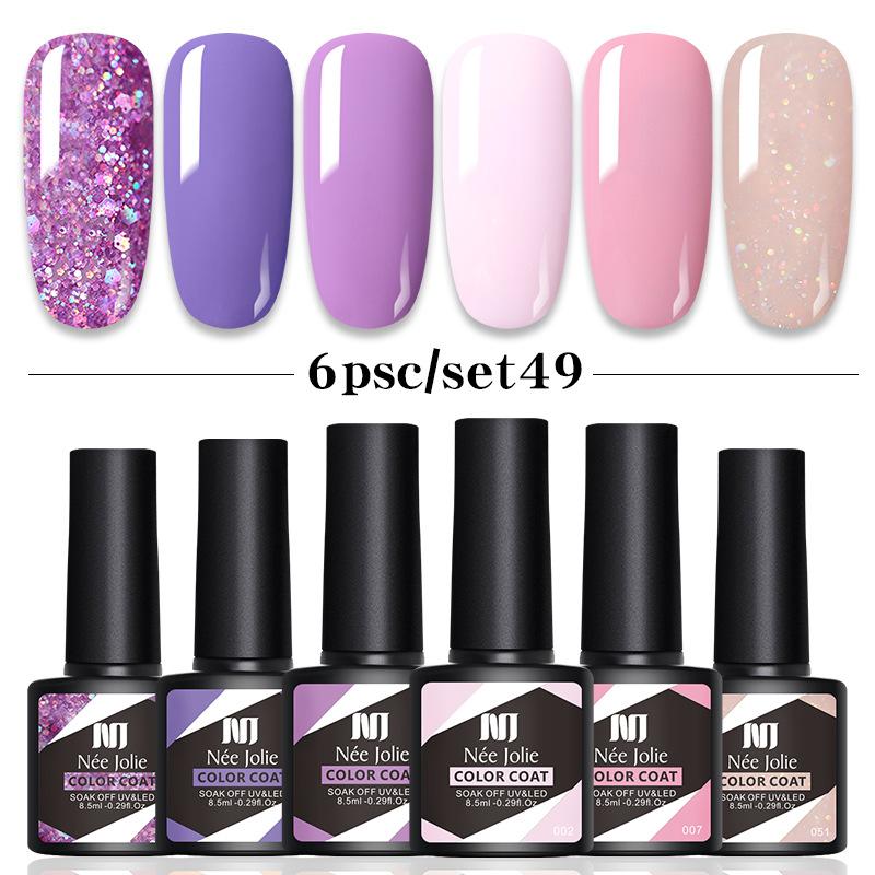 6-Color Nail Polish Glue Set, Popular Color Nail Glue, Phototherapy Nail Polish Glue Can Be Matched Arbitrarily.