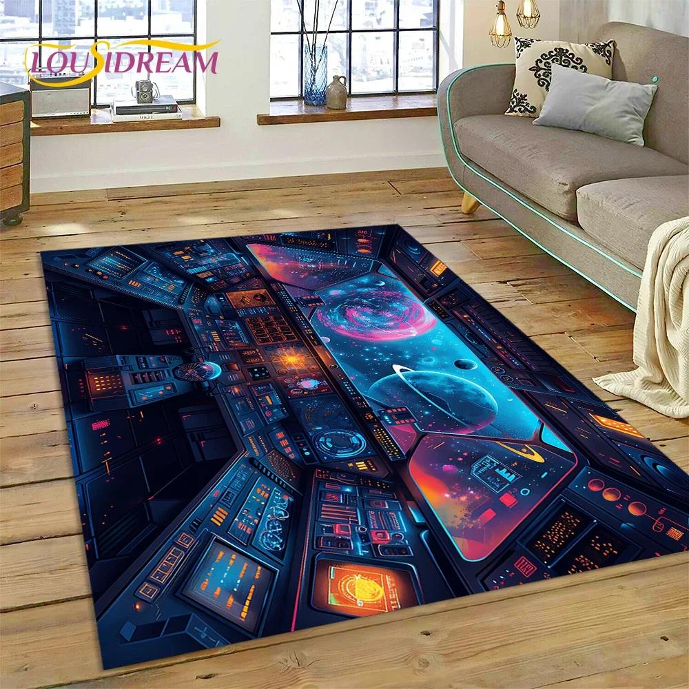 Aircraft Control Cockpit Cabin Spacecraft Dashboard Carpet Rug for Bedroom Living Room Sofa Decoration,Kid Large Decor Floor Mat