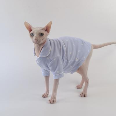 Spring and Autumn Rabbit Pajamas Sphinx Hairless Cat German Cat Clothes Cotton Baby Fabric Skin-friendly and Breathable.