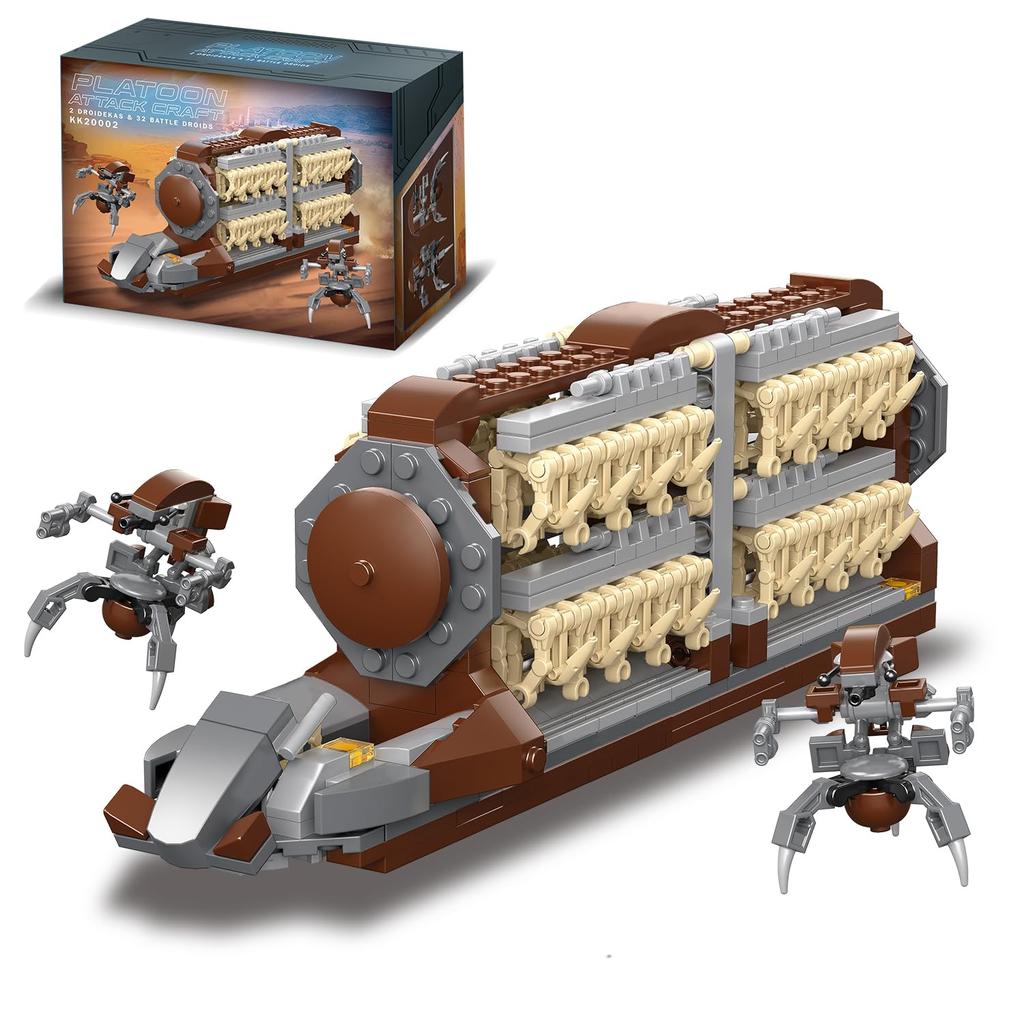 Ungiftig 522 Teile Weltraumkrieg Transportfahrzeug Bausteine Alien Kriegssoldat Auto Modellsteine Schreibtischdekoration Spielzeug Kinder Feiertagsgeschenke