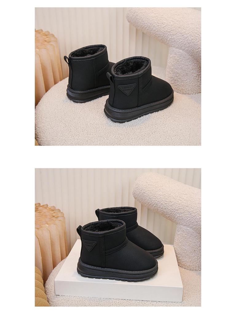 2025 Winter Children's Plush Snow Boots - Warm, Thick Cotton Slip-ons for Boys & Girls