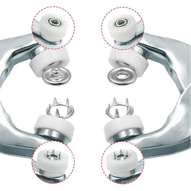 5-Prong Snap Button Pliers - Metal Tool Kit for Installing Snap Buttons On Clothes, Bags & DIY Projects