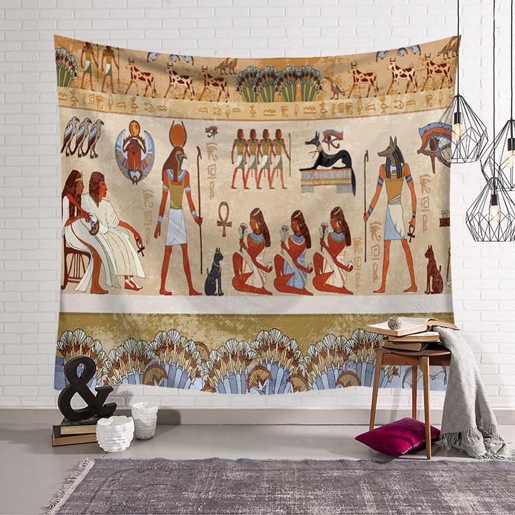 Yellow Ancient Egypt Hanging Old Culture Printed Hippie Egyptian Tapestries Wall Cloth Home Decor Vintage Tapestry