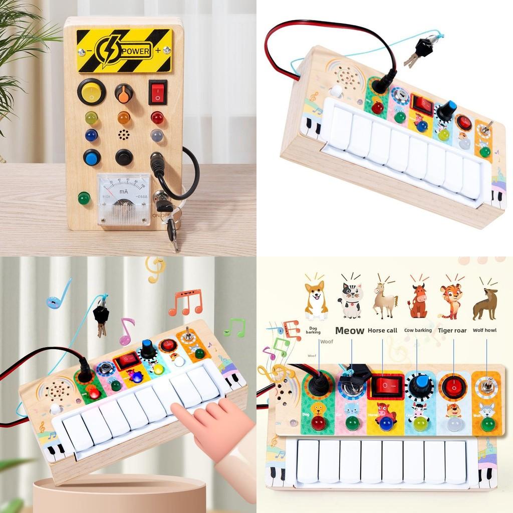 Wooden Circuit Board Toy With Led Lights For Early Education And Kids Learning