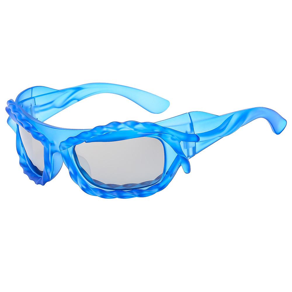 JYL TS Неправильные солнцезащитные очки Конфетный цвет Стиль Защита от УФ Для мужчин Женщин 68192 A-156 лазурный