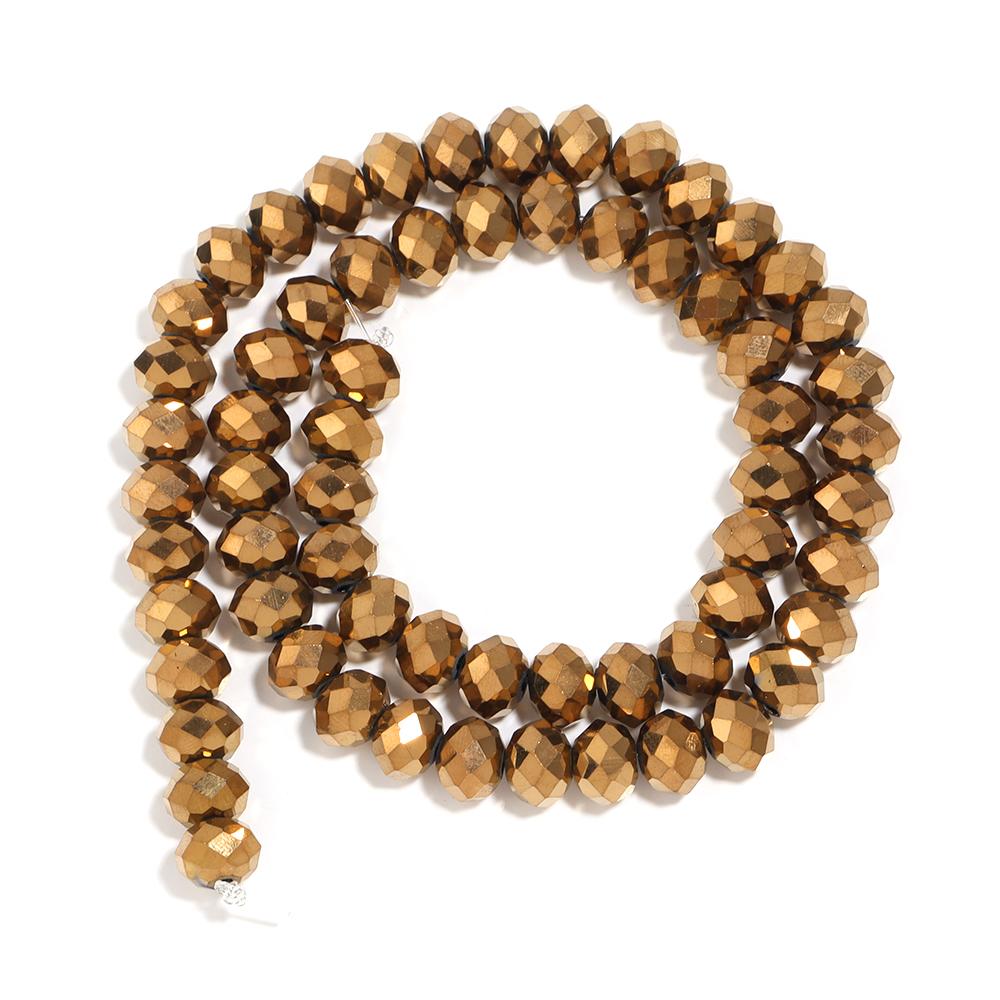 1 Strand 3 4 6 8 10mm Rondelle Faceted Crystal Beads Brown Glass Loose Beads For DIY Jewelry Making Necklace Bracelets Supplies