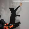 1 Pcs Halloween Moon Cat Garland With Rose Black Decorations Halloweens Garland Wreath For Front Door Door Decor