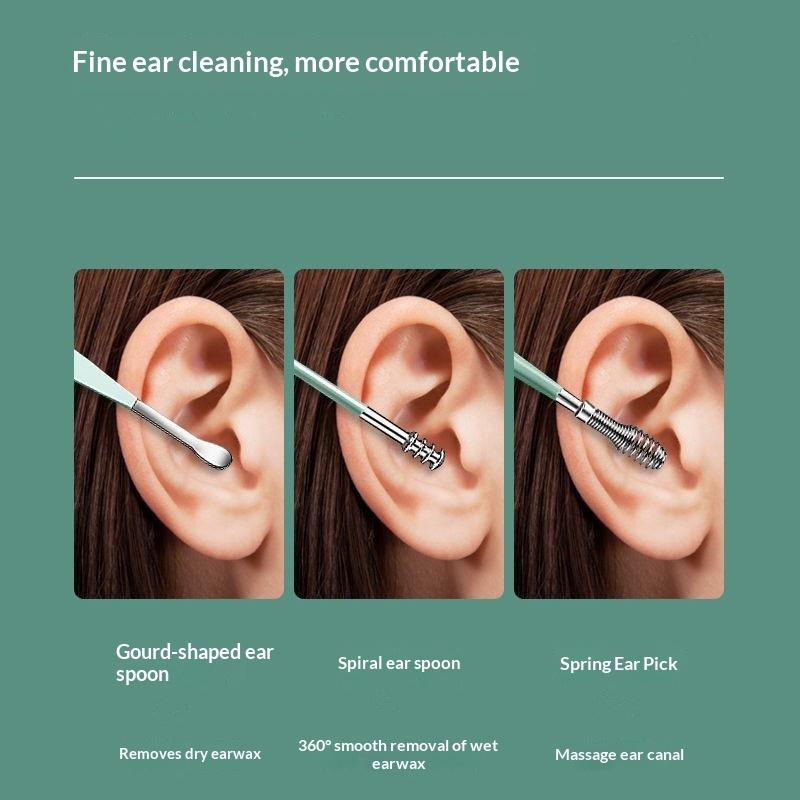 Home Ear Cleaning Kit, 6-Piece Earwax Removal Tool Set with Picks & Loops, Easy to Use & Clean