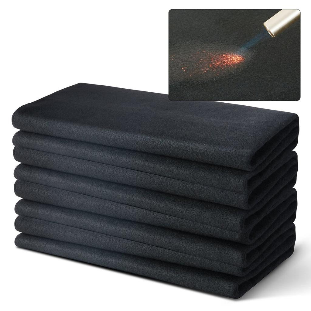 Carbon Felt Welding Blanket 4 Pack, 37" X 36" Flame Retardant Welding Blanket, Up To 1800°F Heat Resistant Blanket Set, Cuttable Carbon Fiber Fire
