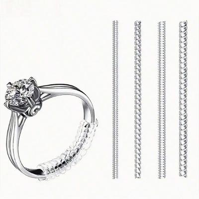4Pcs 4 Size Ring Size Adjuster Ring Sizer for Loose Rings Spacer Jewelry Sizer Gold Silver Mandrel Reduces Size Jewelry Guard