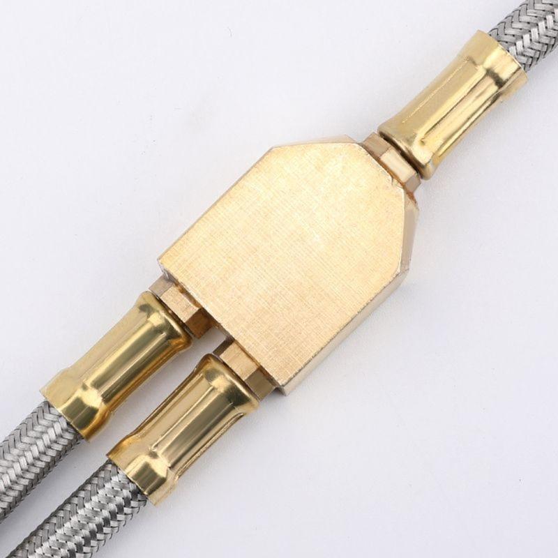 Gas Cylinder Tube Double Head Connecting Adapter Flat Gas Tanks Pipe Connection Joint Outdoor Gas Tanks Hose Splitter