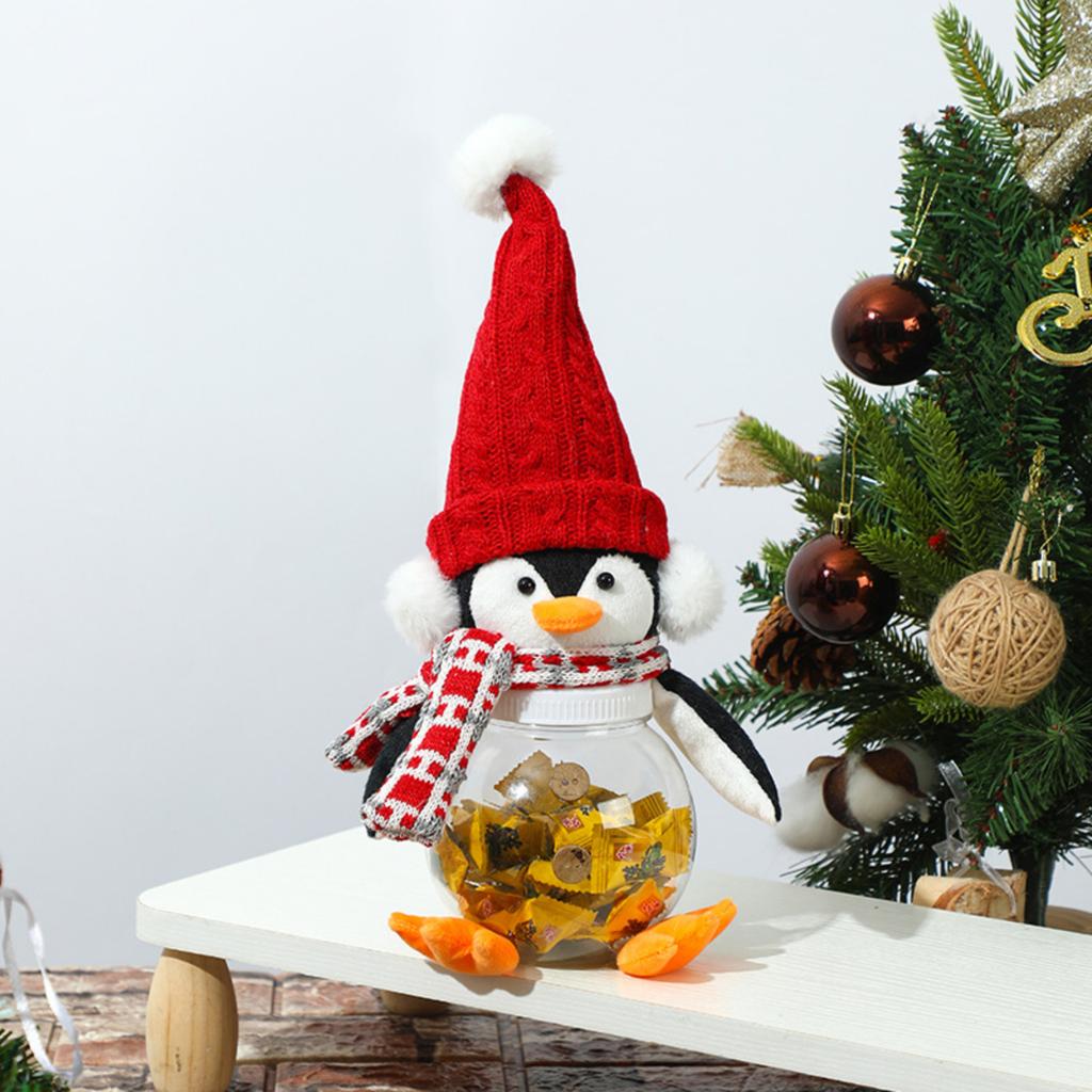 Penguin Candy Jar, Christmas Decorations Figurine Doll