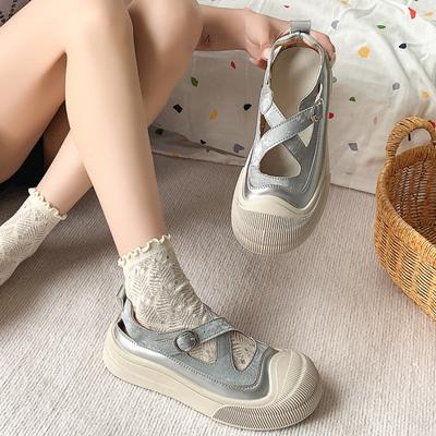 Zapatos de Moda 2024 Femenino Hebilla Flats de Mujer Otoño Punta Redonda Sólido Casual Plataforma Transpirable Zapatos de Oficina para Damas Zapatos