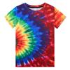New Hot Sale Children's Men's Casual T-shirt Color Vortex 3D Printing Short Sleeve Boys Comfortable Kids O-Neck Girls' Tees