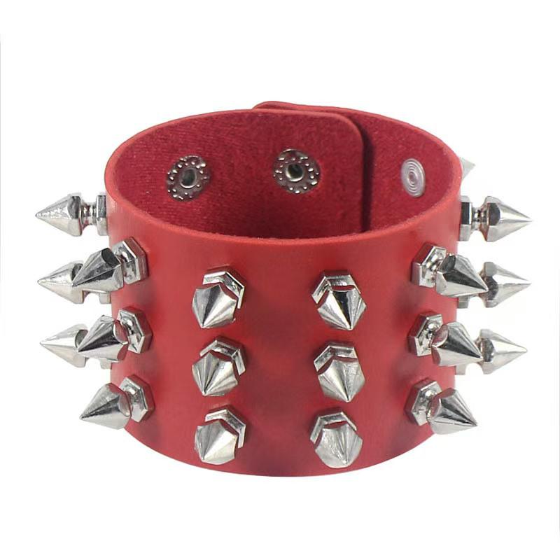 PU Leather Rivet Punk Spike Wristband for Women