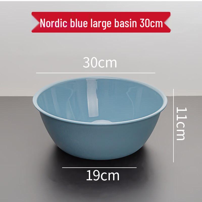 Qianxing 30cm Nordic Blue Plastic Kitchen Bowls (5-Pack)