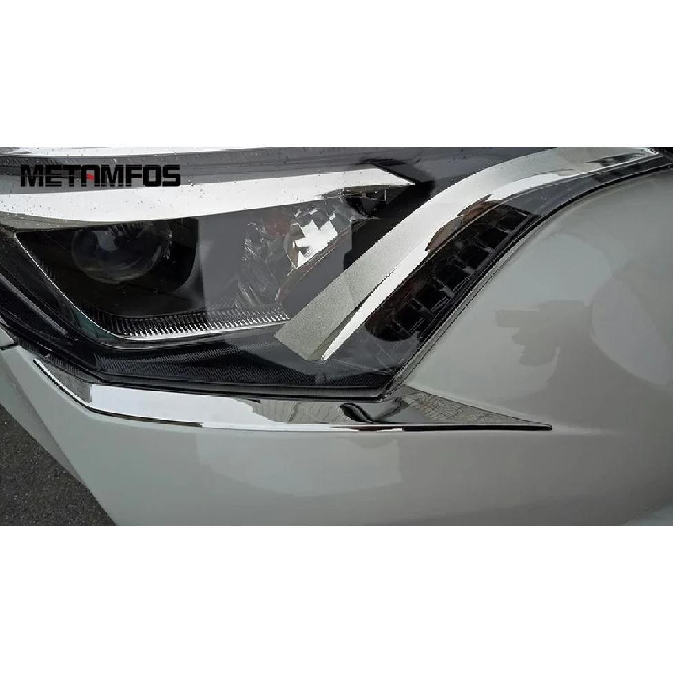 For Toyota Rav4 Rav 4 2016 2017 2018 Chrome Head Light Lamp Eyelid Eyebrow Headlight Strip Molding Trim Accessories Car Styling