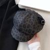 Gorra Estilo Retro con Orejas de Gato Estampado de Leopardo Gorras Octagonales de Repartidor Boinas Estampadas de Leopardo Ropa para Exteriores