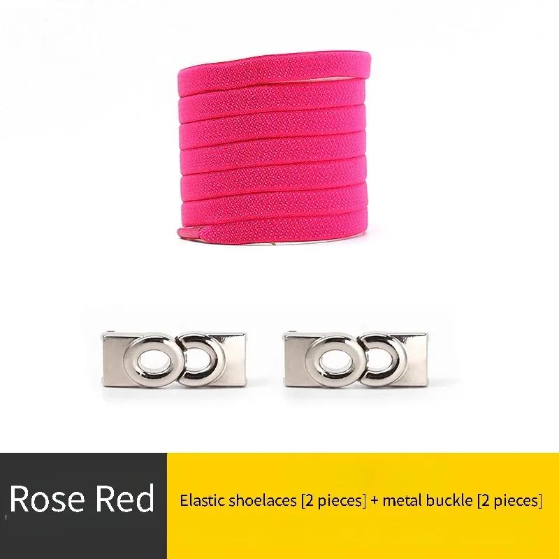 New Lock Shoelaces Without Ties Elastic Laces Sneakers Kids Adult No Tie Shoe laces 8MM Wide Flat Shoelace for Rubber Bands