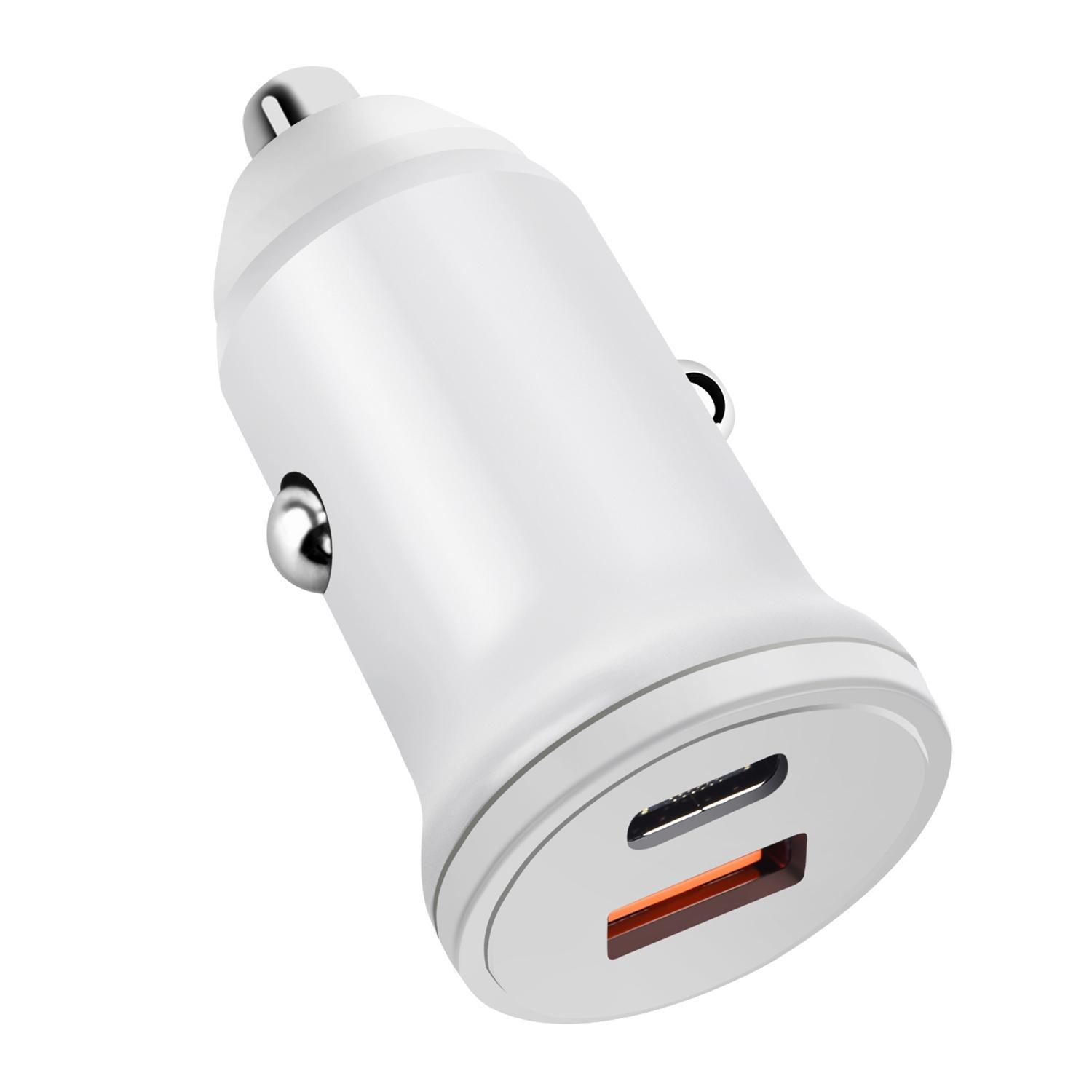

MiniPhone Type-C+USB Car Charger Adapter - 20W PD 3.0 Mini Phone Charger Fast Car Charger Black