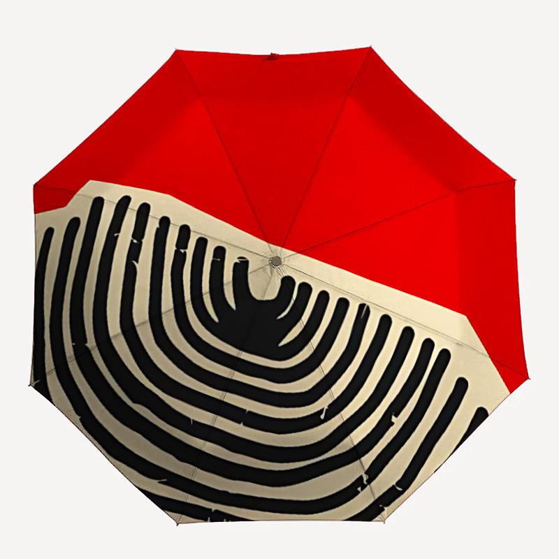 

1pc Abstract Pattern Automatic Open/Close Umbrella - Compact Travel Umbrella with 8-Rib Durable Frame, Lightweight & Portable Design z02