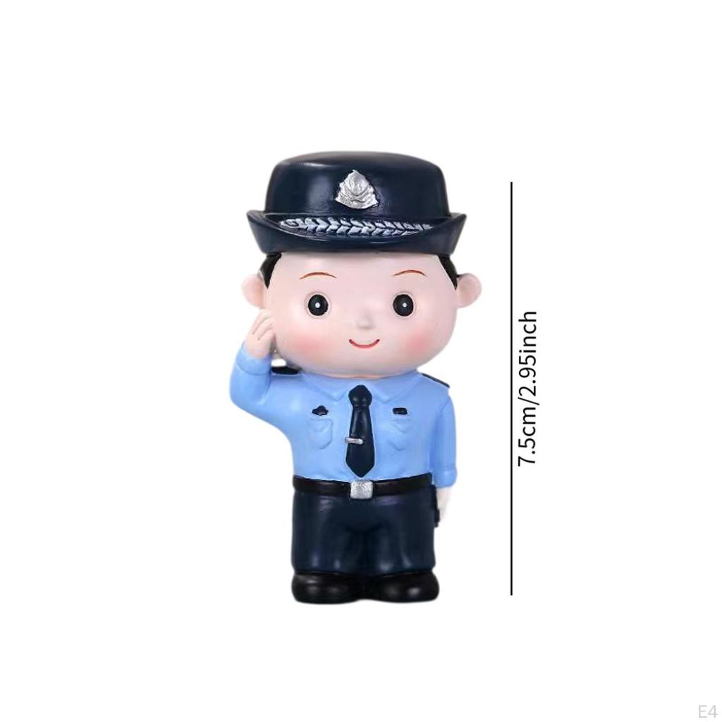 DIY Police Figurine Collection for Miniature Scene Decoration
