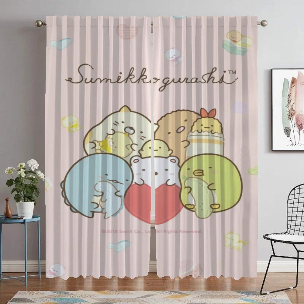 Curtains for Living Room Curtain for Room 2 Panel Sumikko Gurashi Halloween Decoration Home Interior Curtains Partition Shades