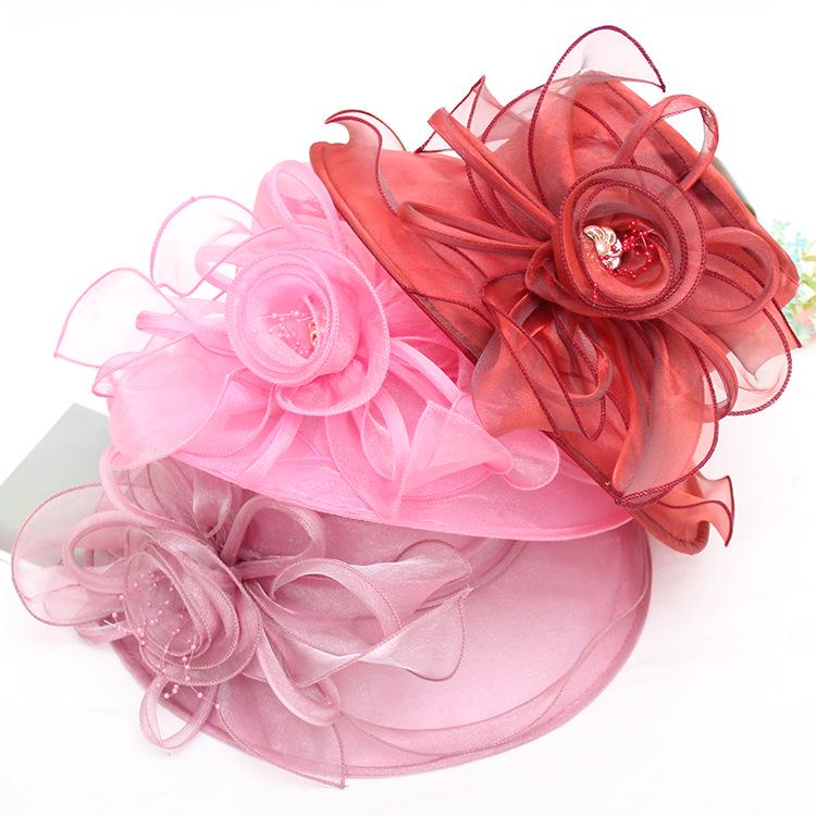 Ladies Hat Bow Mesh Gauze Hat Spring And Summer Travel Beach Sun Hat Big Edge Sun Hat