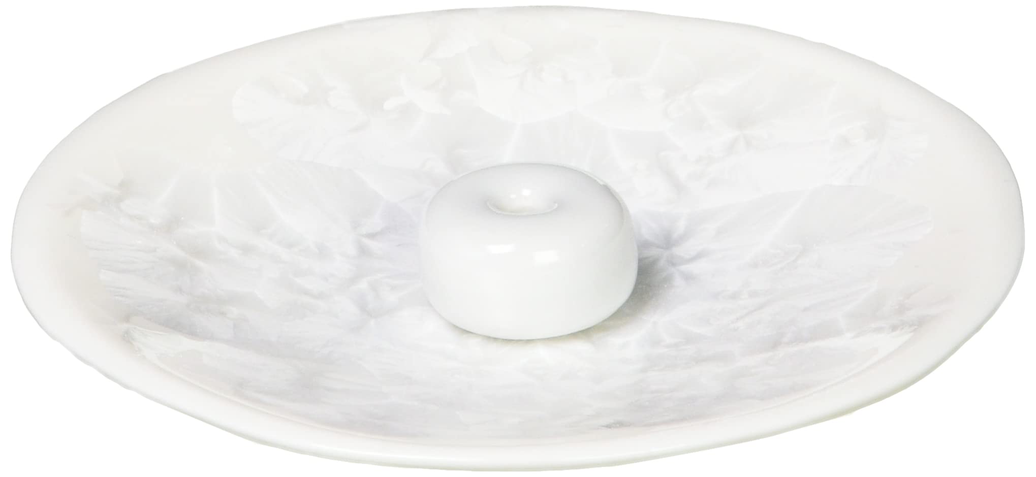 Kyo-yaki Kiyomizu-yaki Toan Kiln Incense Holder Set, Flower Crystal Design, White, YJT128, Made in Japan, 9.5cm
