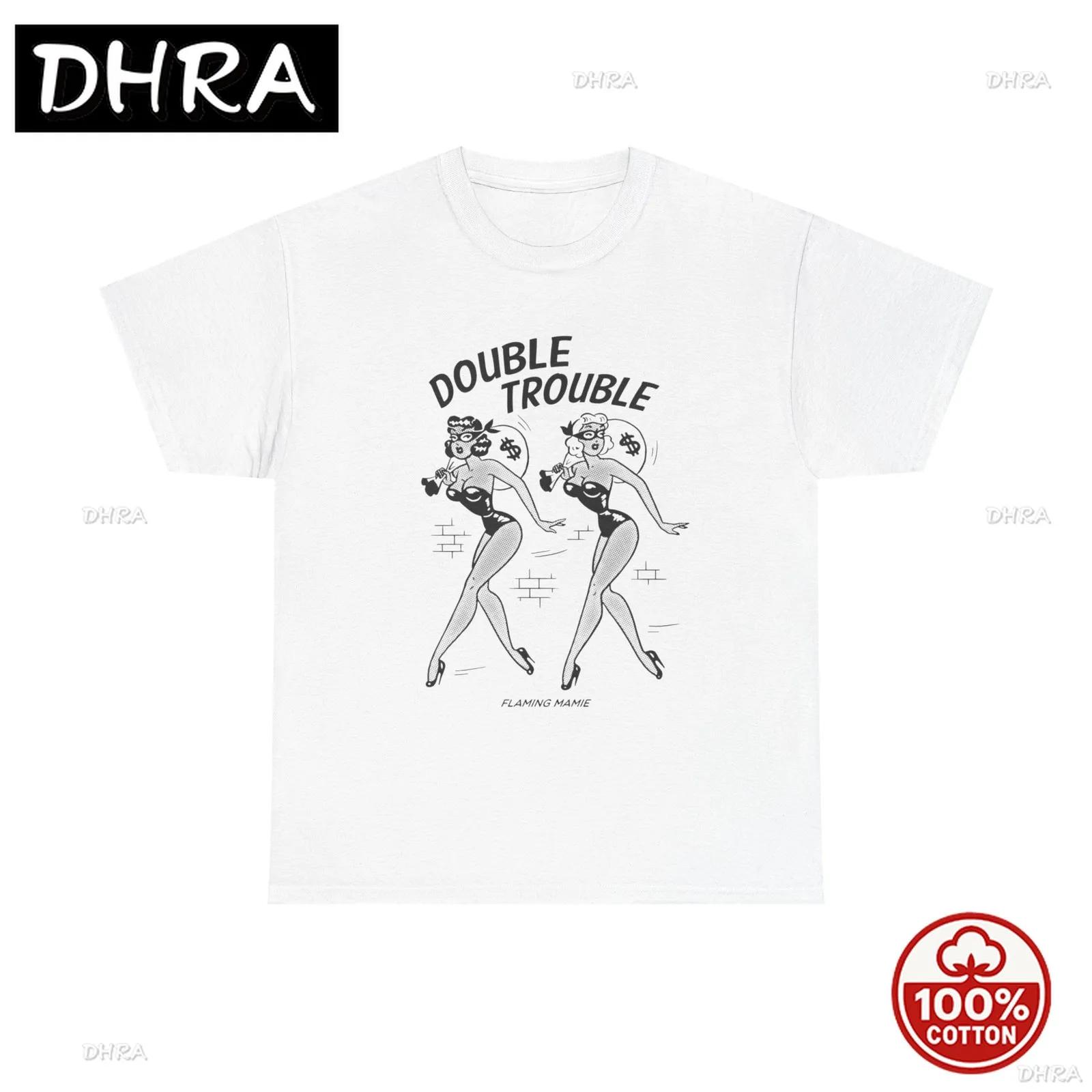 

Double Trouble Flaming Mamie Graphic T Shirt Unisex Heavy Cotton for Daily Wear Casual Top Skater Graphic Tops T Shirt Harajuku S