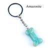 1Pc Reiki Healing Natural Stone Keychain Key Finder Bone Shape Crystal Gemstone Pendant Key Chain for Decor Phones, Bag, Halloween Gifts 20×34 Mm