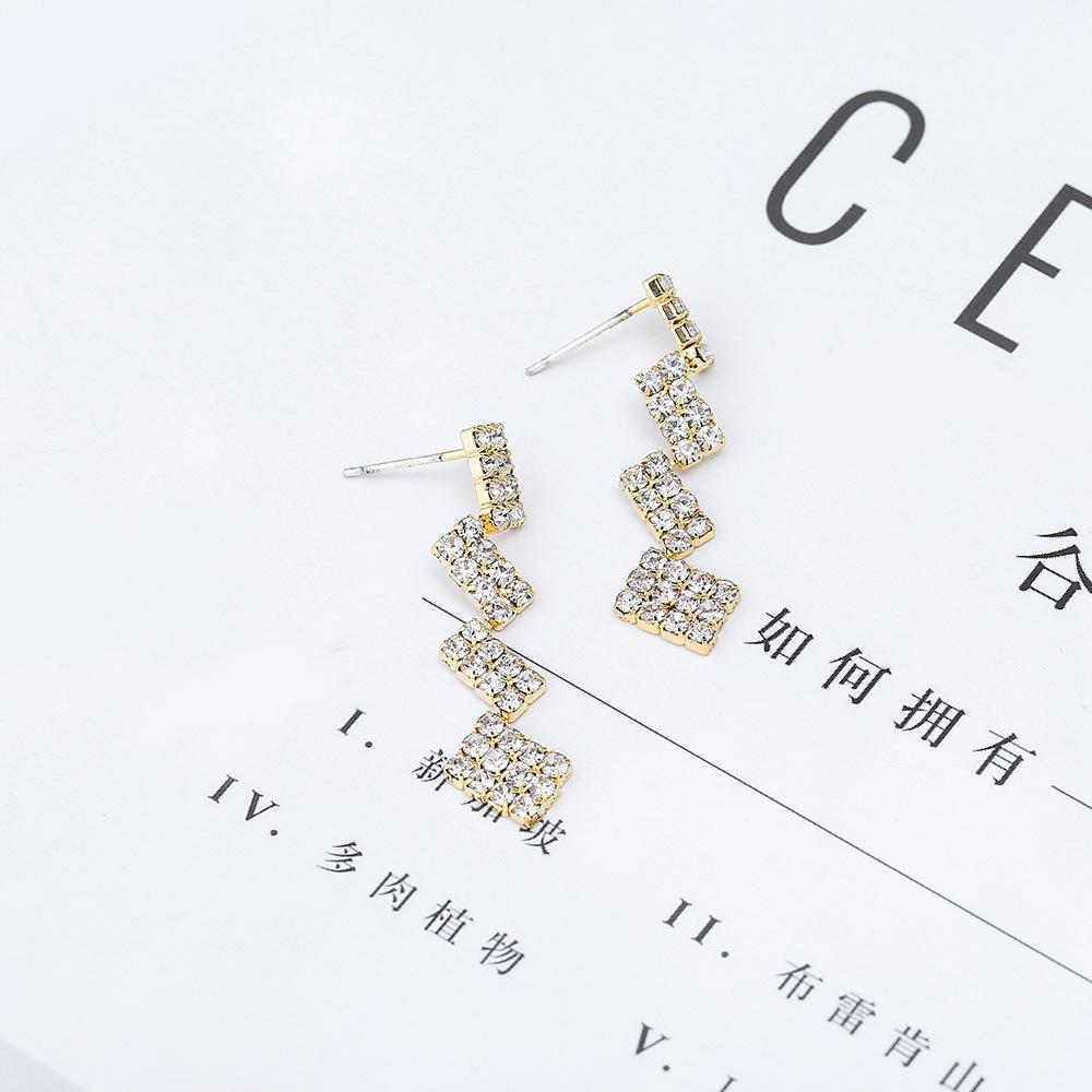 

Серьги-гвоздики из корейского серебра S925 с фианитами - Изысканные серьги-гвоздики с полным бриллиантовым покрытием для женщин