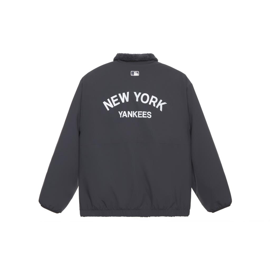 New MLB MLB Preppy Style Collection New York Yankees FW24 Velvet-feel Coat Unisex Charcoal Gray 3AFDV0346-50CGS