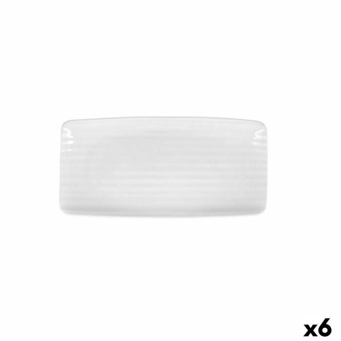 Plateau apéritif - Ariane - Céramique - Blanc - 30 x 15 cm - 6 Unités