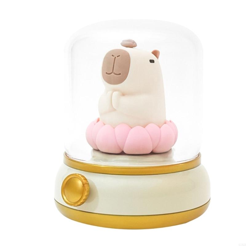 62KD Cartoon Capybara Kerosene Night Light Rechargeable Silicones Night Light Shower Lamp Room Decoration for Kids and Adults