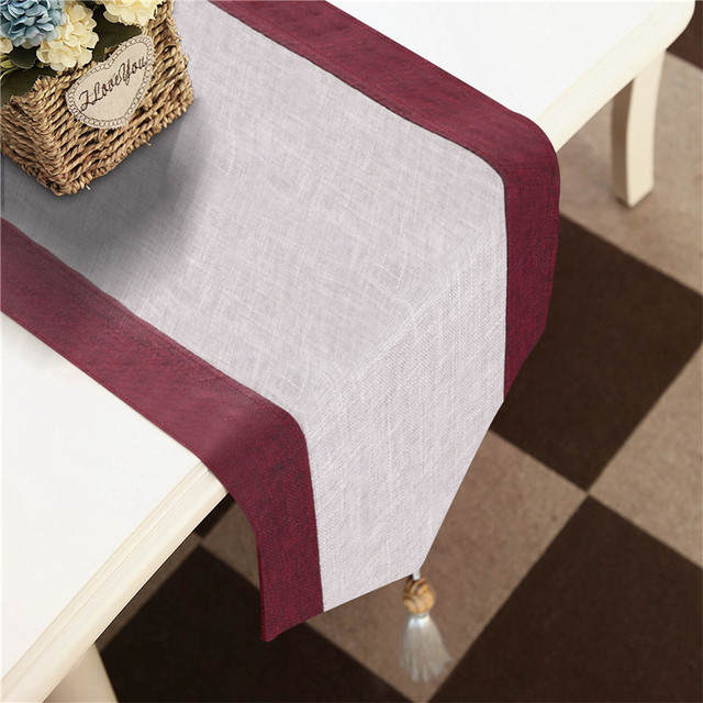 Jiino Tischläufer Mit Quasten – 33 X 248 Cm, Gelb, Damast-Polyester, Für Esstisch & Dekoration