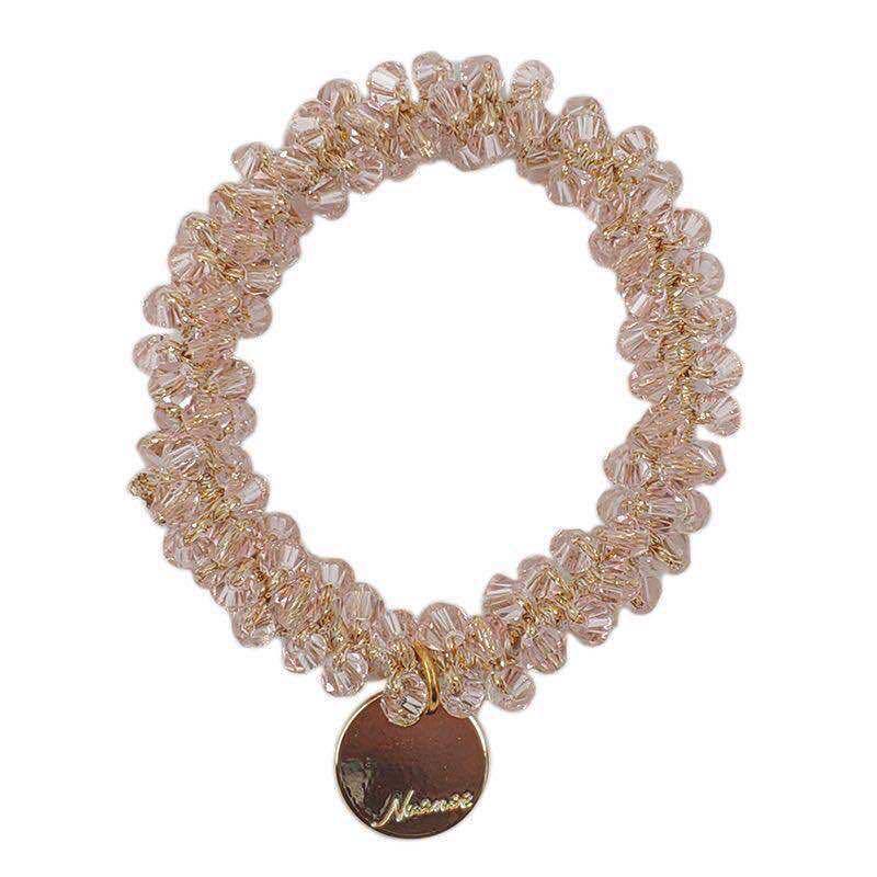 Korean Retro Pearl Hair Tie & Bracelet - Dual-Use Crystal Hair Accessory