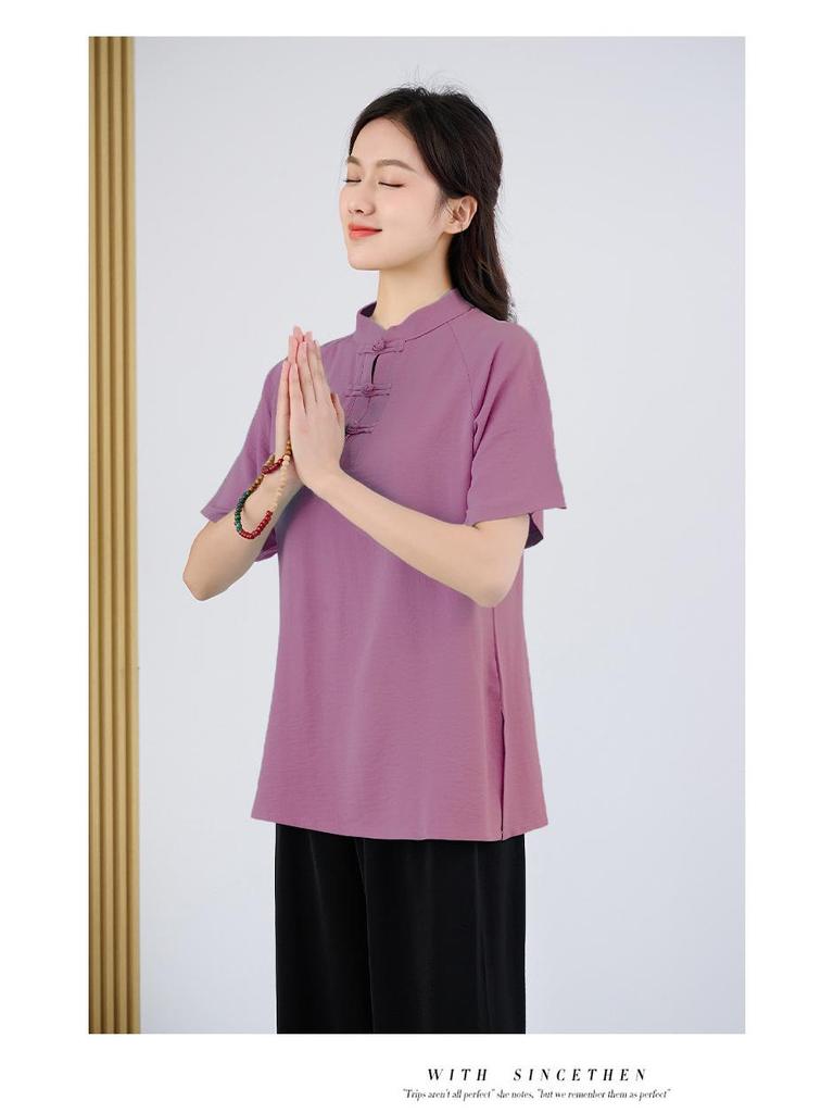2025 Summer Tai Chi & Zen Tea Suit: Plus Size, Loose-Fit Meditation & Buddhist Clothing