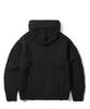 TRILLION Washable Aran Cable Hooded Zip-Up Knit (Pure Black)