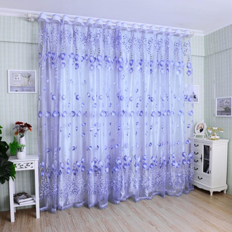 Elegant Modern Tulle Curtains For Living Room Bedroom Kitchen Green Leaf Sheer Curtains For Window Tulle Curtains Drapes