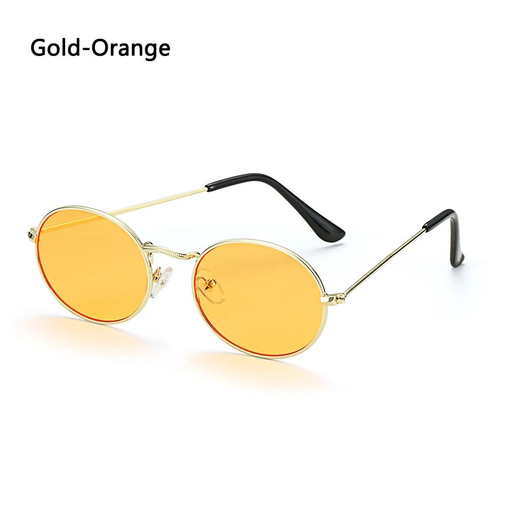 Vintage Oval Style Sunglasses Woman Metal Frame Retro Sun Glasses Male Female Clear Mirror Small Round Gafas De Sol Para Hombre