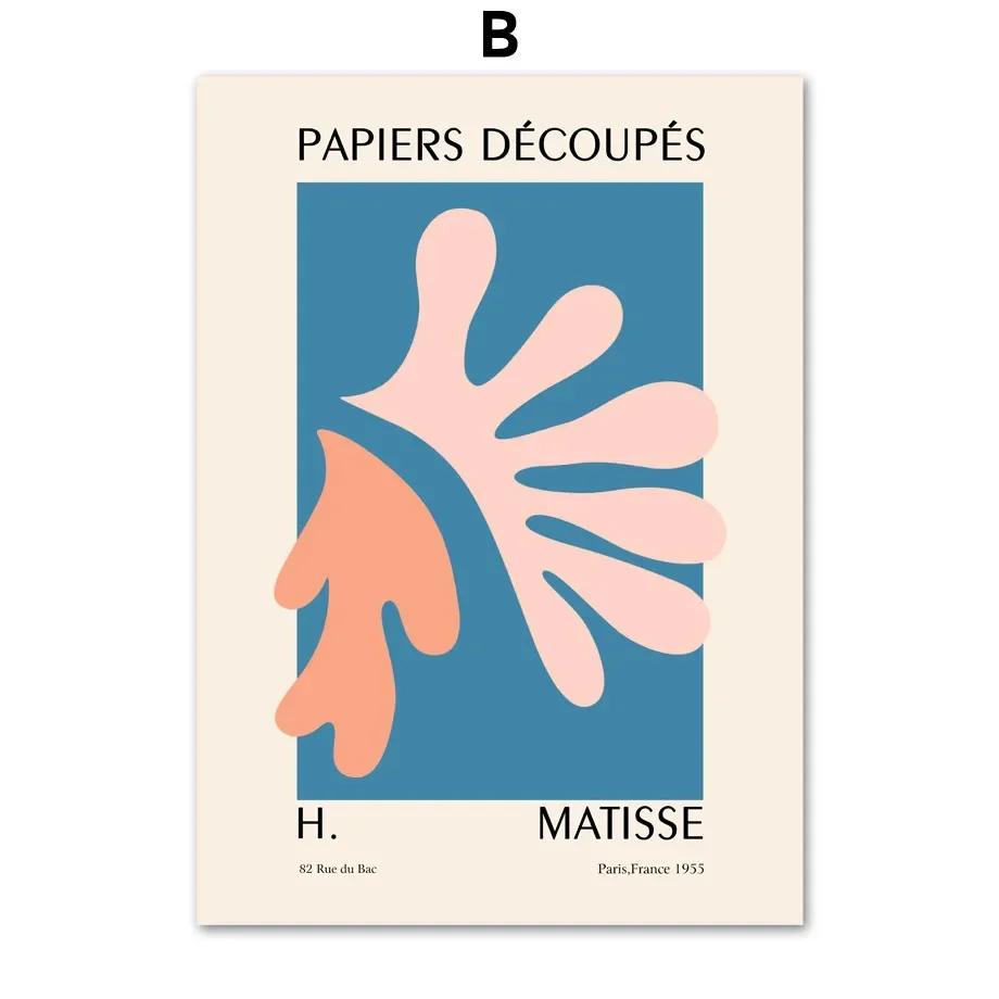 Matisse Blue Abstract Line Woman Leaf Wall Art Canvas Painting Nordic Posters And Prints Wall Picture For Living Room Home Decor