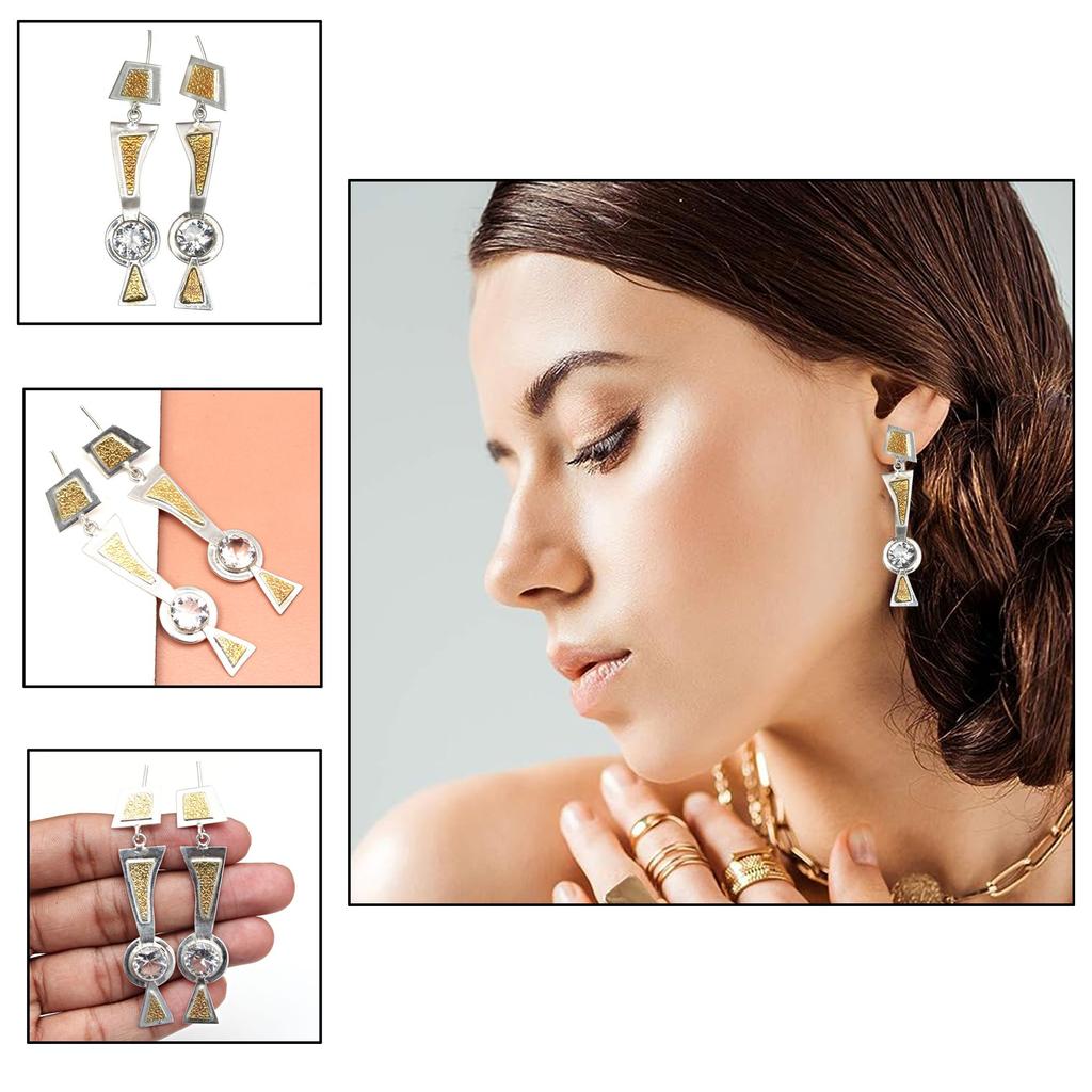 925 Silver White Topaz Sterling Earring Jewelry Gemstone Handmade Earrings