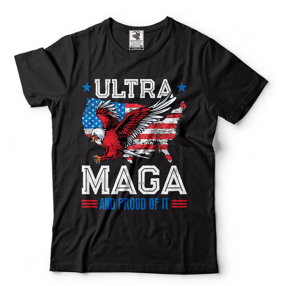 Ultra MAGA American Flag Political Shirts Anti Biden Trump 2024 Trump Shirts
