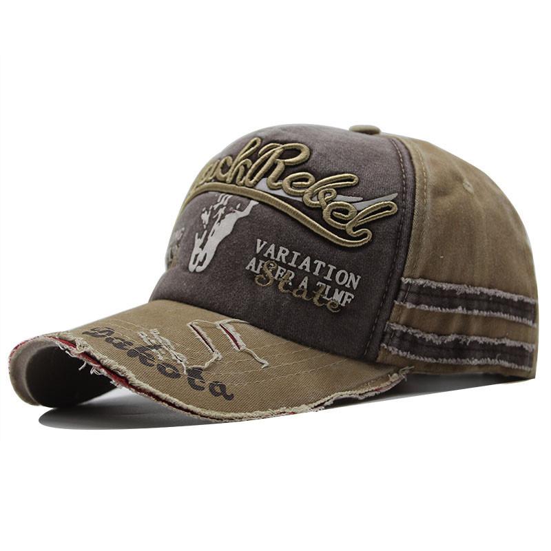 Retro Bull Head Baseball Cap Washed Full Hat Edged Sun Hat Men'S And Women'S Baseball Caps