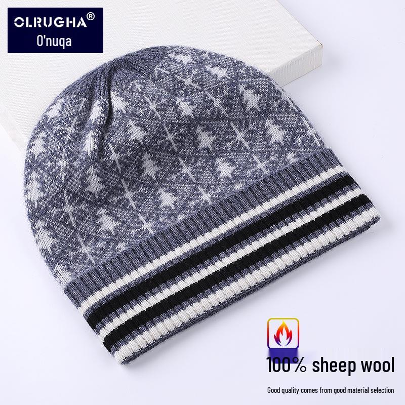 Men's Autumn & Winter Snowflake Knit Cold-Weather Ear Protection Wool Hat