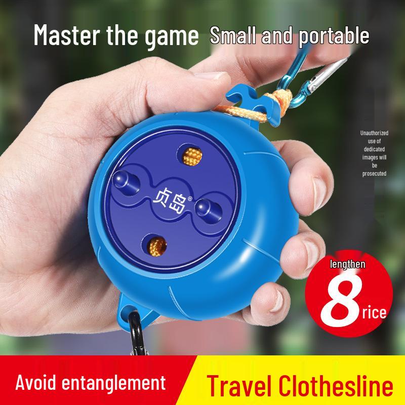 Compact 8m/10m Portable Travel Clothesline for Outdoor, Dorm, or Hotel Use
