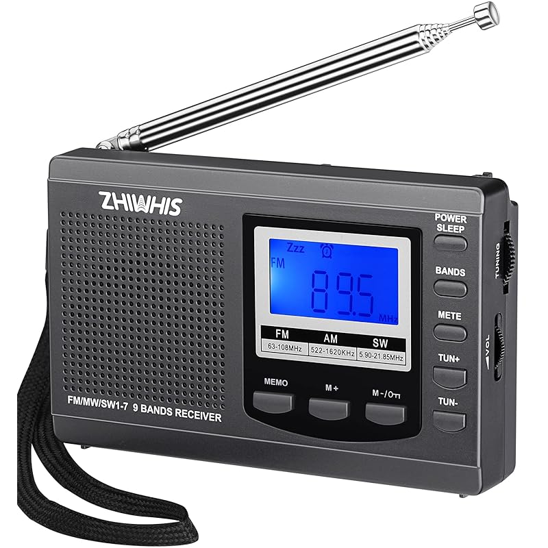 

ZHIWHIS radio small portable FM/AM/SW Wide fm compatible High sensitivity clock disaster prevention radio battery operated Timer/alarm clock/digital