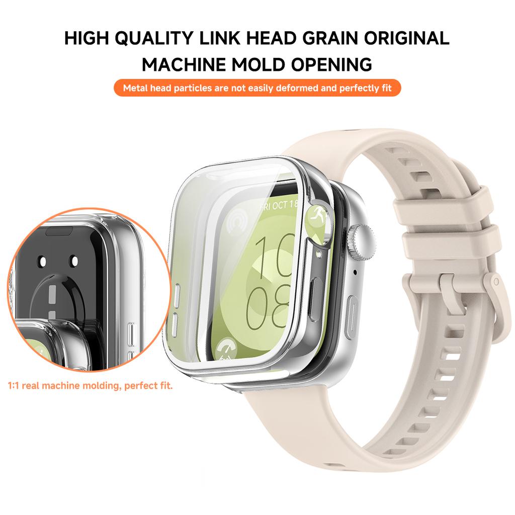 Für Huawei Watch Fit 3 Armband Weiches Silikon Sportuhrband + TPU Weiche Hülle Atmungsaktives Smartwatch Armband Für Huawei Fit3 Correa