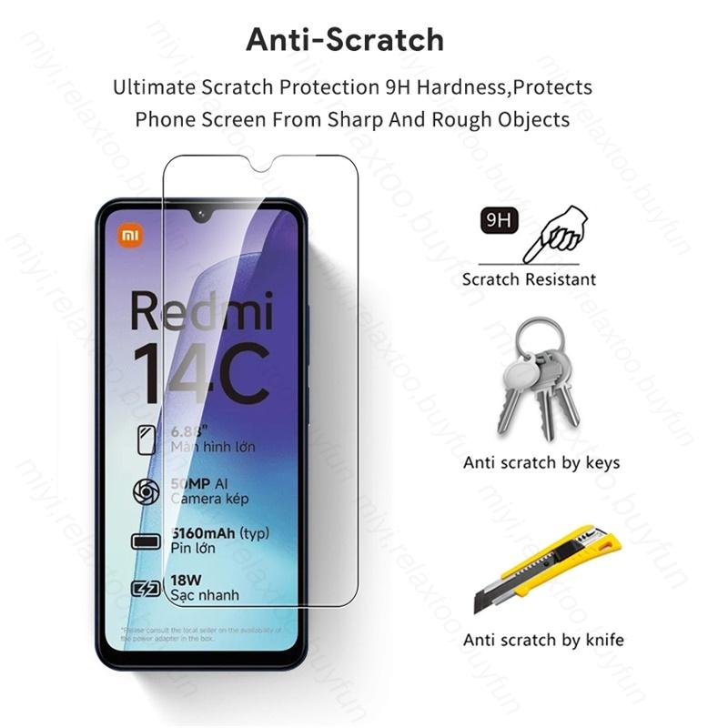 4 In 1 Tempered Glass Case For Redmi 14C 15C 4G 5G Camera Lens Screen Protector Readmi Redmy Redmi14C 14 C C14 Redmi15C 15 C C15